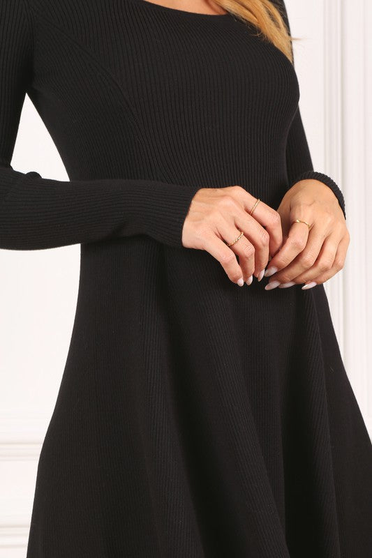 Knit fit and flare dress