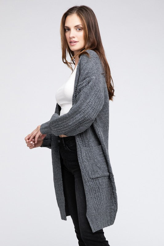 Twisted Cardigan With Pockets