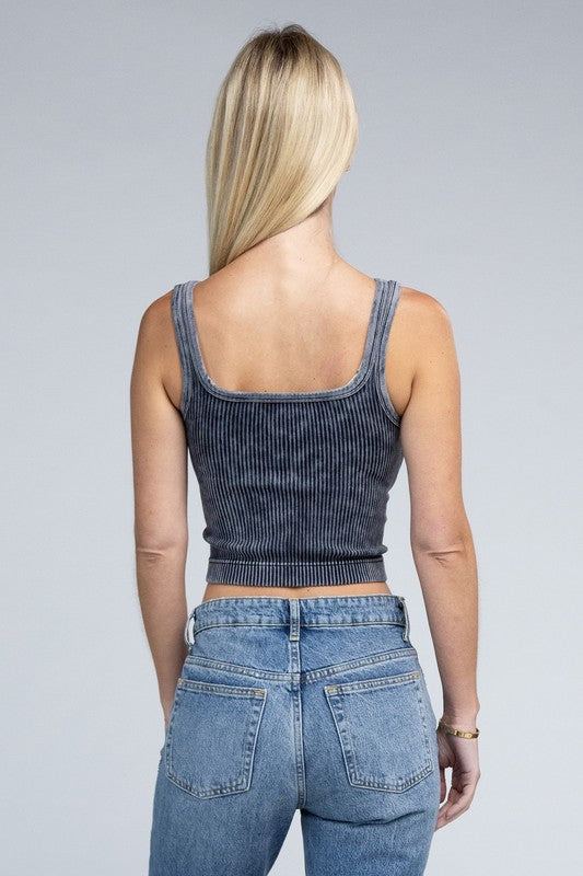 Washed Cropped Tank Top