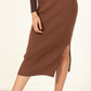 Ribbed High-Waist Midi Skirt