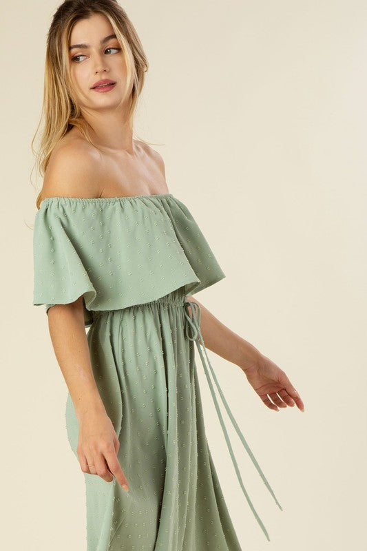 Off-Shoulder Dress with Ruffle Detail