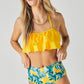 Ruffled Charm Printed Two-Piece Swimsuit