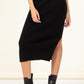 Ribbed High-Waist Midi Skirt