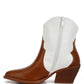 Faux Leather Patchwork Detail Boots